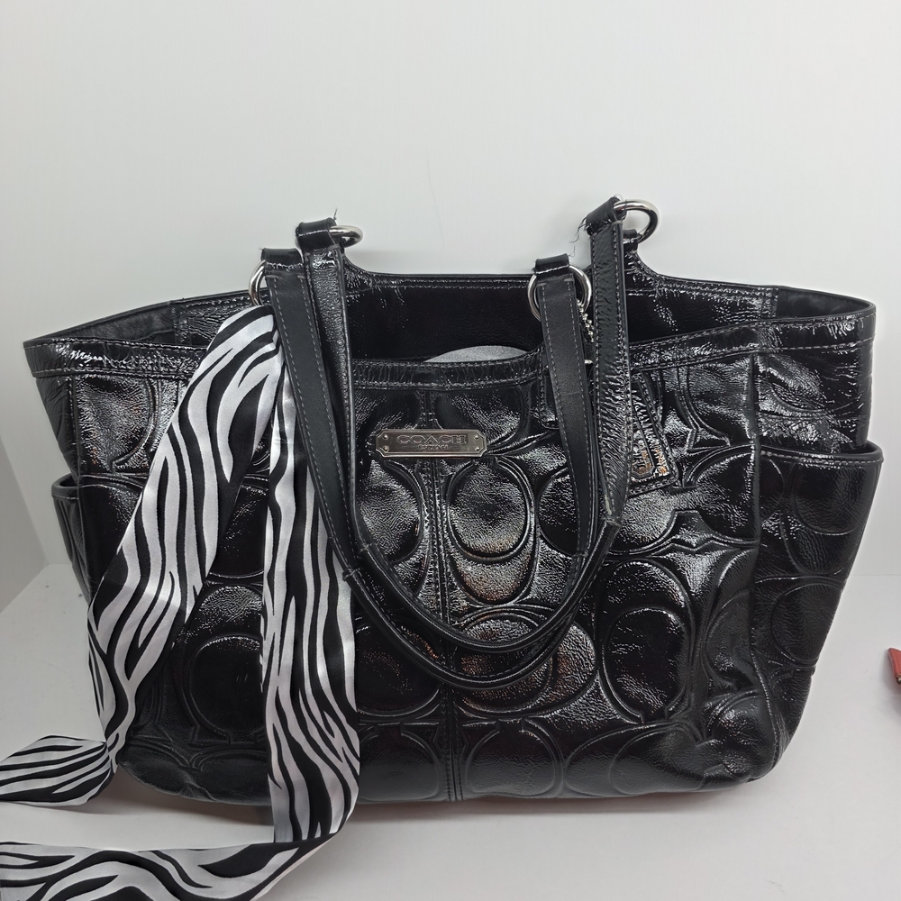 Coach Black Leather Tote Bag